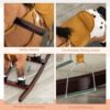 Qaba - Kids Metal Plush Ride-On Rocking Horse Chair Toy With Realistic Sounds - Dark Brown / White - Image 6