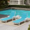 72.83" Outdoor Lounge Chairs (Set of 2), Cushion Replacement Patio Funiture Seat Cushion Chaise Lounge Cushion - Sky Blue - Image 2