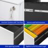 2 Drawer Mobile File Cabinet With Lock Steel File Cabinet For Legal / Letter / A4 / F4 Size / Home / Office Design - White - Image 5