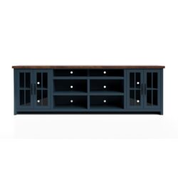 Nantucket - TV Stand Console For TVs Up To 100" - Blue Denim, Whiskey