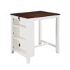 Graham - 3 Piece Small Space Counter Height Dining Table With Shelves And 2 Chairs (Set of 3) - White Finish - Image 2