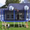 Trampoline With Basketball Hoop, Astm Approved Reinforced Type Outdoor Trampoline With Enclosure Net - Blue - Image 10
