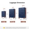 Hardshell Luggage Sets 3 Pieces Spinner Suitcase With Tsa Lock Lightweight 20" 24" 28" - Navy Blue - Image 4