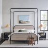 Modern Canopy Queen Bed Frame - Smoked Oak - Image 4