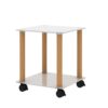 2 Piece Side Table, 2 Tier Space End Table, Modern Night Stand, Sofa Table, Side Table With Storage Shelve - White / Oak - Image 14