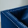 Contemporary Vertical Channel Tufted Velvet Sofa Loveseat Upholstered 2 Pieces Set With 4 Pillows - Blue - Image 6