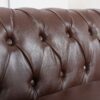 Rolled Arm Chesterfield Three Seater Sofa - Dark Brown - Image 12
