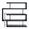 Buck II - Clear Glass, Chrome High Gloss Writing Desk With Shelf - Black - Image 4