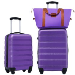 Hardshell Luggage Sets 2 Pieces + Bag Spinner Suitcase With Tsa Lock Lightweight 20" / 24" - Purple