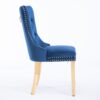 Nikki - Modern, High-End Tufted Solid Wood Contemporary Velvet Upholstered Dining Chair With Golden Stainless Steel Plating Legs, Nailhead Trim (Set of 2) - Blue / Gold - Image 6