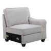 Leo - 8 Piece Modular L-Shape Sectional Sofa And Ottoman - Light Gray - Image 4