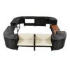 Spa Surround Spa Frame Quadrilateral Outdoor Rattan Sectional Sofa Set With Mini Sofa, Wooden Seats And Storage Spaces - Beige - Image 10