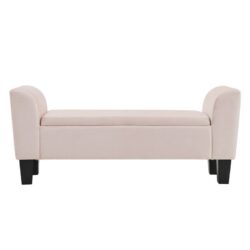 Mila - Velvet Ottoman Bench With Storage - Pink