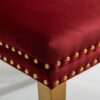 Nikki - Modern, High-End Tufted Solid Wood Contemporary Velvet Upholstered Dining Chair With Golden Stainless Steel Plating Legs, Nailhead Trim (Set of 2) - Burgundy - Image 12