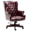 Executive Office Chair, High Back Reclining Comfortable Desk Chair With Smooth Glide Caster Wheels - Burgundy - Image 4