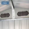 Outdoor Storage Shed, Metal Garden Shed Backyard Utility Tool House Building With 2 Doors And 4 Vent For Car, Truck, Bike, Garbage Can, Tool, Lawnmower - Dark Gray - Image 8