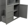Twin Over Full / Twin Bunk Bed, Convertible Bottom Bed, Storage Shelves And Drawers - Gray - Image 18