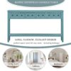 Rustic Entryway Console Table Long Sofa Table With Two Different Size Drawers And Bottom Shelf For Storage - Turquoise Green - Image 7