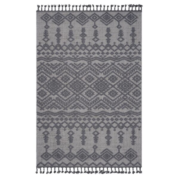 Guros - 4' X 6' Traditional Indoor / Outdoor Area Rug - White / Gray