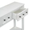 Rustic Entryway Console Table Long Sofa Table With Two Different Size Drawers And Bottom Shelf For Storage - Antique White - Image 19