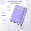 Hardshell Luggage With Tsa Lock, 24" Expandable Lightweight Suitcase With Spinner Wheels, Single Vintage Luggage - Purple - Image 7