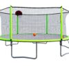 15Ft Trampoline With Basketball Hoop Inflator And Ladder (Inner Safety Enclosure) - Green - Image 10