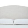 Hannah - King Upholstered Wingback Bed Size, Tall Headboard Upholstered King Bed, Premium Textured Canvas Chenille Look, Minimalist Designs, No Box Spring Needed - Ivory - Image 5