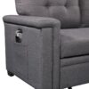 Ashlyn - Reversible Sleeper Sectional Sofa With Storage Chaise, USB Charging Ports nd Pocket - Dark Gray - Image 5