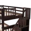 Stairway Twin Over Twin Bunk Bed With Three Drawers For Bedroom - Espresso - Image 7