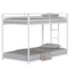 Adam - Twin Over Twin Metal Bunk Bed - White - Image 3