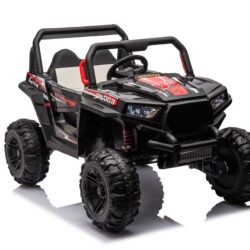12V7A*2 30W*4 Four-Wheel Drive Leather Seat One Button Start, Forward And Backward, High And Low Speed, Music, Front Light, Power Display, Two Doors Can Open, 2.4G R / C, Seat Belt Four Wheel Absorber - Black