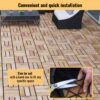 30 Piece Interlocking Deck Tiles Checker Pattern, Square Acacia Hardwood Outdoor Flooring For Patio, Bancony, Pool Side - Yellow - Image 6