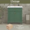 Bathroom Vanity With Ceramic Basin, Soft Close Door And Adjustable Shelves - Green - Image 11