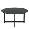 Round Whole Coffee Table, Clear Coffee Table,Modern Side Center Tables For Living Room, Living Room Furniture - Black - Image 9
