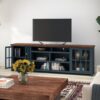 Nantucket - TV Stand Console For TVs Up To 100" - Blue Denim, Whiskey - Image 7