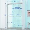 Double Sliding Shower Door Aluminium Alloy Frame, 5 / 16" (8Mm) Thick Sgcc Tempered Clear Glass - Chrome - Image 3