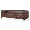 84.06" Width Traditional Square Arm Removable Cushion 3 Seater Sofa - Dark Brown - Image 10