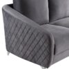 Sofia - Velvet Modern Chic Loveseat Couch - Gray - Image 3