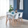 5 Piece Dining Set, Kitchen Set, KD Chair, Table And Chair - White - Image 5