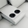 Futon Sofa Bed With Armrest Two Holders - White - Image 14