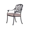 Round 4 Person 48" Long Aluminum Dining Set With Sunbrella Cushions - Gray / Ivory - Image 3