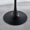 31.5" Tulip Table Mid-Century Dining Table For 2-4 People With Round MDF Table Top, Pedestal Dining Table, End Table Leisure Coffee Table - Black - Image 5