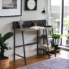 Garima - Legs Writing Desk - Rustic Oak / Black - Image 6