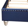 Button Tufted Upholstered Bed - Navy Blue - Image 4