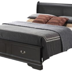Louis Phillipe - Full Storage Elegant Bed - Black