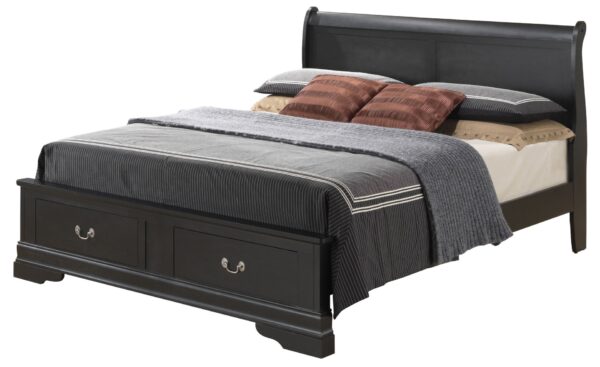 Louis Phillipe - King Storage Bed - Black