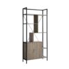 Six Shelf Modern Bookcase With Two Door Storage Cabinet With Two Shelves - Brown / Black - Image 3