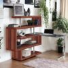Buck II - Clear Glass, Chrome High Gloss Writing Desk With Shelf - Walnut - Image 8