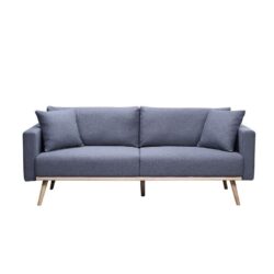 Easton - Linen Fabric Sofa With USB Charging Ports Pockets And Pillows - Dark Gray