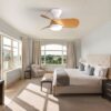23" Mini Led Ceiling Fan With 3 Color Dimmable 3 ABS Blades Remote Control Dc Motor For Bedroom - White - Image 2